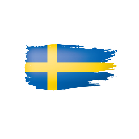 Sweden flag, vector illustration on a white backgroundのイラスト素材