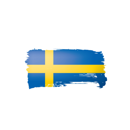 Sweden flag, vector illustration on a white backgroundのイラスト素材