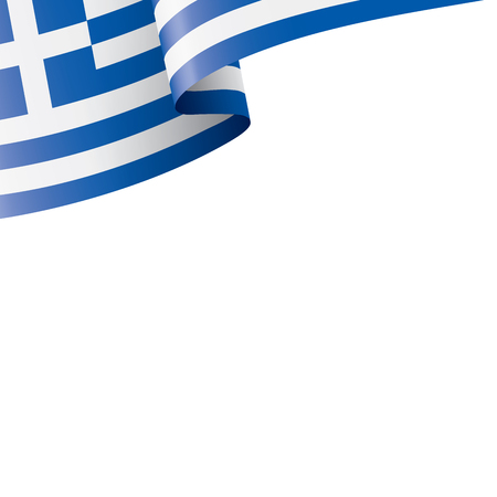 Greece flag, vector illustration on a white backgroundのイラスト素材