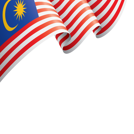 Malaysia flag, vector illustration on a white backgroundのイラスト素材