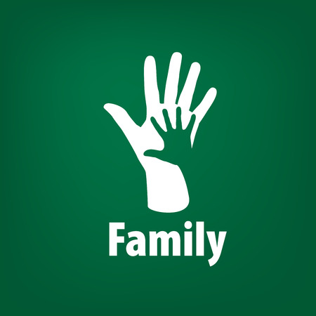 Family icon in the form of hands. Vector illustration.のイラスト素材