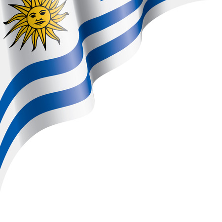 Uruguay flag, vector illustration on a white backgroundのイラスト素材