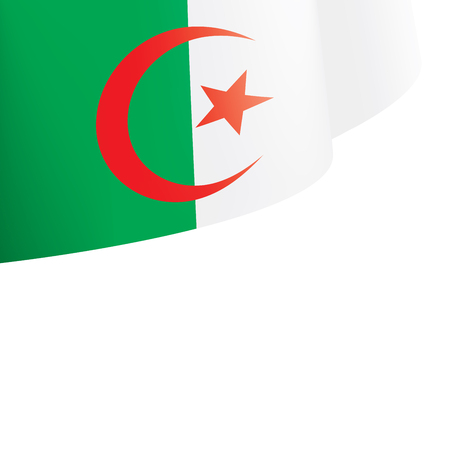 Algeria flag, vector illustration on a white backgroundの写真素材