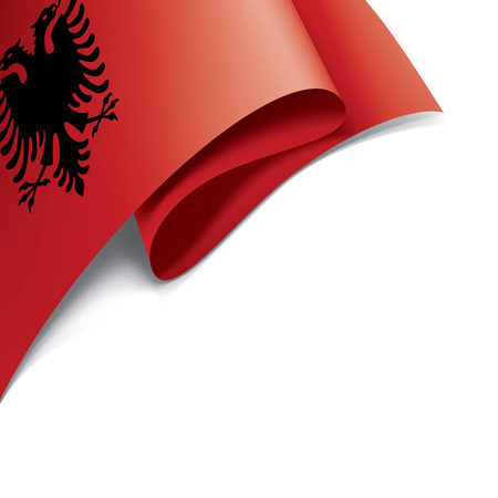 Albania flag, vector illustration on a white backgroundのイラスト素材