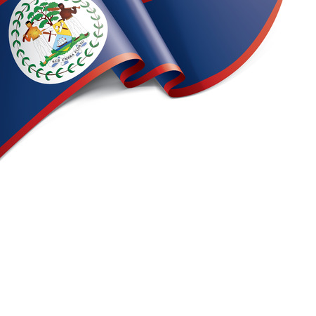 Belize flag, vector illustration on a white backgroundのイラスト素材