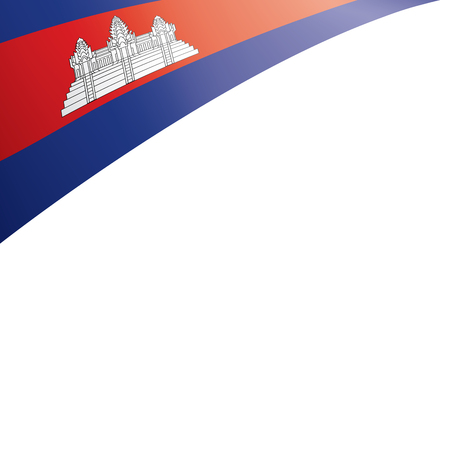 Cambodia flag, vector illustration on a white backgroundのイラスト素材