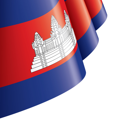 Cambodia flag, vector illustration on a white backgroundのイラスト素材