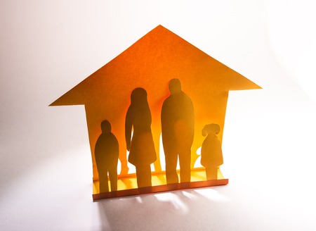 family of colored paper on white background.の写真素材