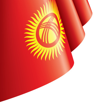kirghizia flag, vector illustration on a white backgroundのイラスト素材