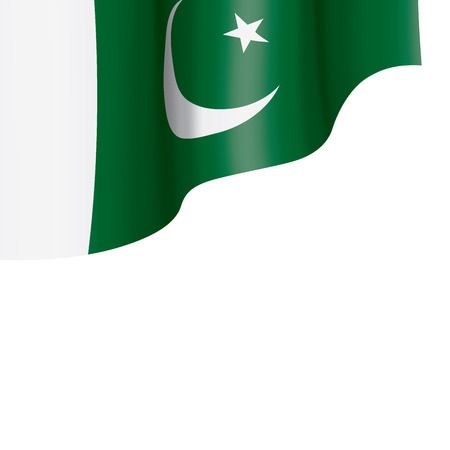 Pakistan flag, vector illustration on a white backgroundのイラスト素材