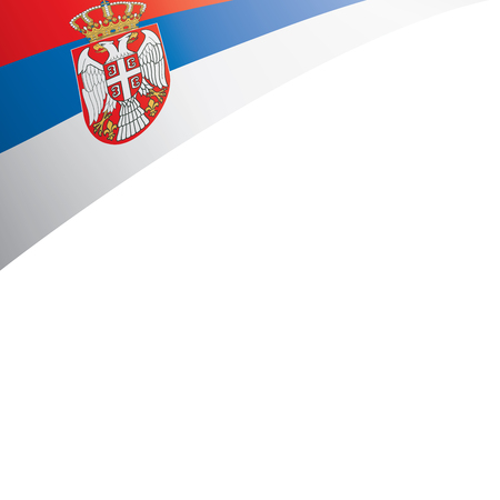 Serbia flag, vector illustration on a white backgroundのイラスト素材
