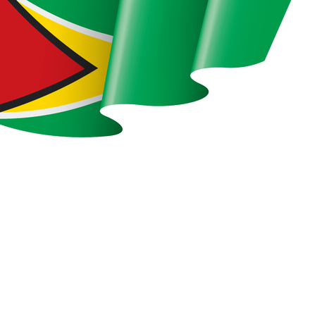 Guyana national flag, vector illustration on a white backgroundのイラスト素材