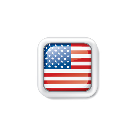 USA flag, vector illustration on a white backgroundのイラスト素材