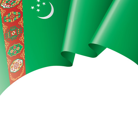 Turkmenistan national flag, vector illustration on a white backgroundのイラスト素材
