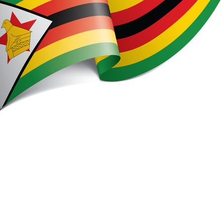 Zimbabwe national flag, vector illustration on a white backgroundのイラスト素材