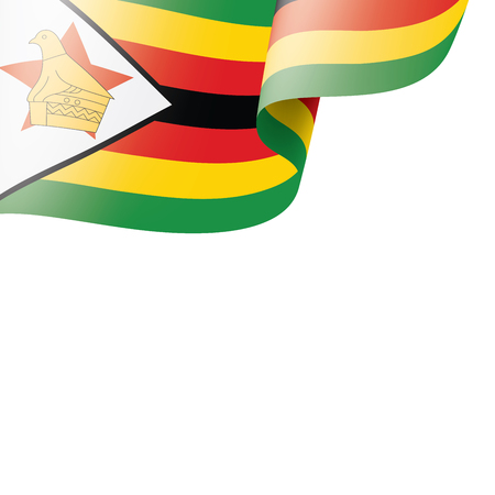 Zimbabwe national flag, vector illustration on a white backgroundのイラスト素材