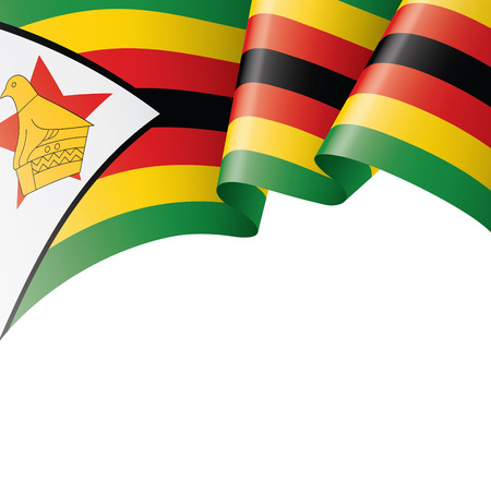 Zimbabwe national flag, vector illustration on a white backgroundのイラスト素材