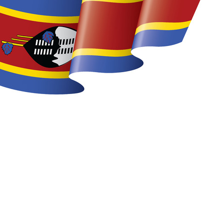 Swaziland flag, vector illustration on a white backgroundのイラスト素材