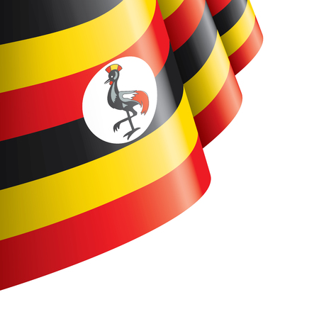 Uganda flag, vector illustration on a white backgroundのイラスト素材