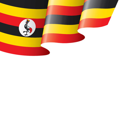 Uganda flag, vector illustration on a white backgroundのイラスト素材