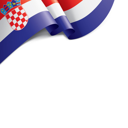 Croatia flag, vector illustration on a white backgroundのイラスト素材