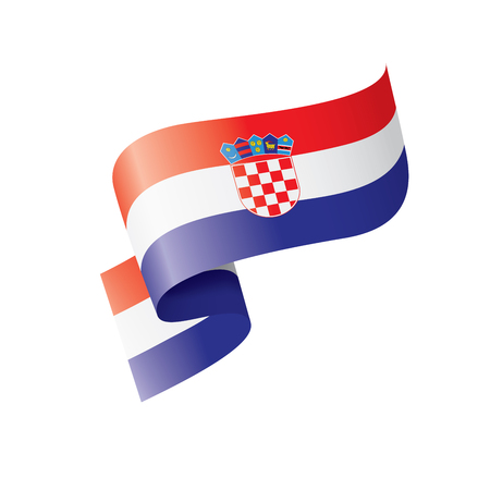Croatia flag, vector illustration on a white backgroundのイラスト素材