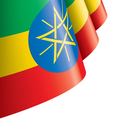 Ethiopia flag, vector illustration on a white backgroundのイラスト素材