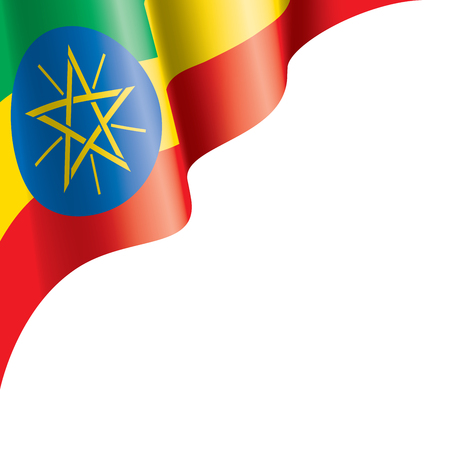 Ethiopia flag, vector illustration on a white backgroundのイラスト素材