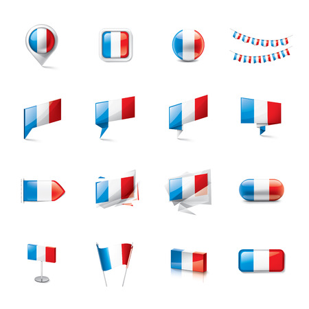 France flag, vector illustration on a white backgroundのイラスト素材