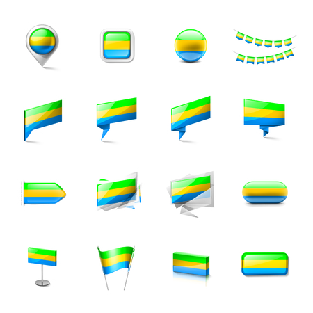 Gabon flag, vector illustration on a white backgroundのイラスト素材
