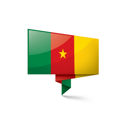 Cameroon national flag, vector illustration on a white backgroundのイラスト素材
