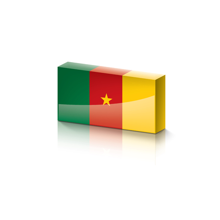 Cameroon national flag, vector illustration on a white backgroundのイラスト素材