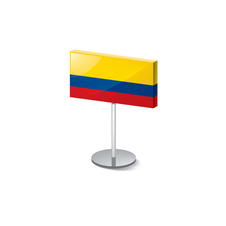 Colombia national flag, vector illustration on a white backgroundのイラスト素材