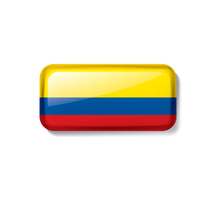Colombia national flag, vector illustration on a white backgroundのイラスト素材