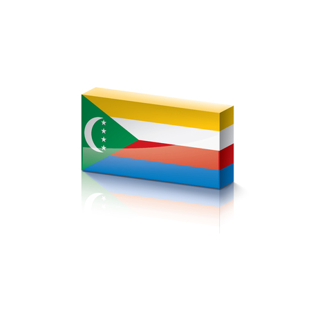 Comoros national flag, vector illustration on a white backgroundのイラスト素材