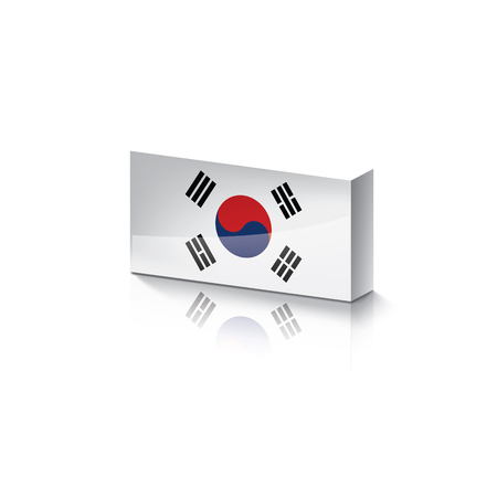 South Korean flag, vector illustration on a white backgroundのイラスト素材