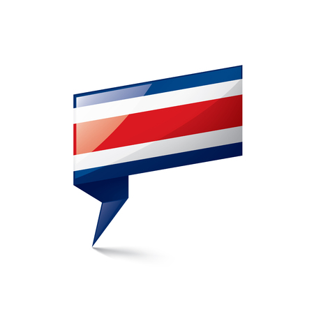 Costa Rica national flag, vector illustration on a white backgroundのイラスト素材