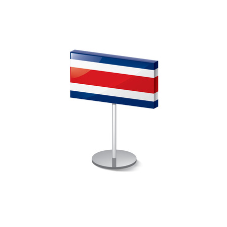 Costa Rica national flag, vector illustration on a white backgroundのイラスト素材