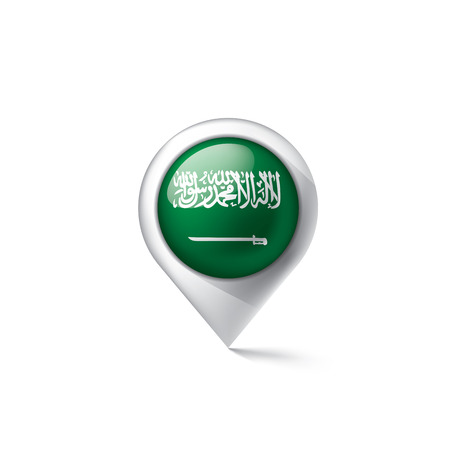 Saudi Arabia flag, vector illustration on a white backgroundのイラスト素材