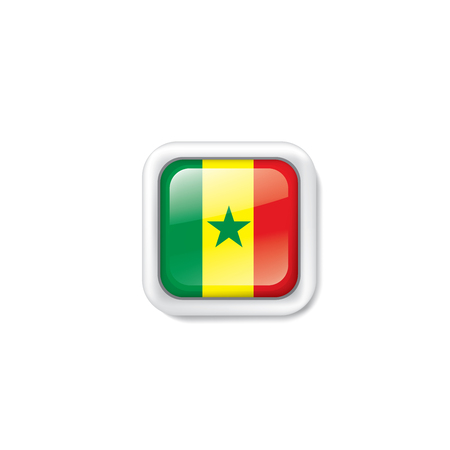 Senegal national flag, vector illustration on a white backgroundのイラスト素材