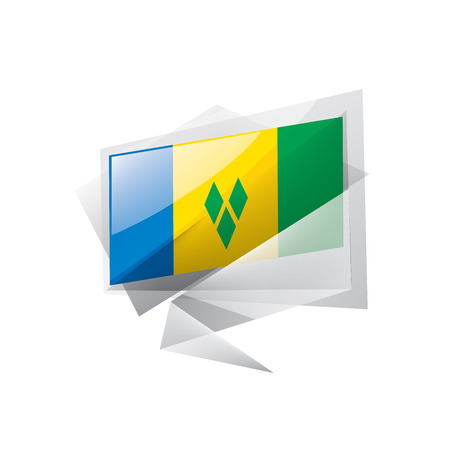 Saint Vincent and the Grenadines national flag, vector illustration on a white backgroundのイラスト素材