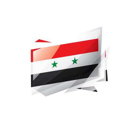 Syria national flag, vector illustration on a white backgroundのイラスト素材