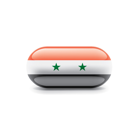 Syria national flag, vector illustration on a white backgroundのイラスト素材
