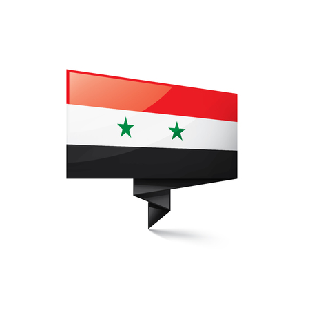 Syria national flag, vector illustration on a white backgroundのイラスト素材