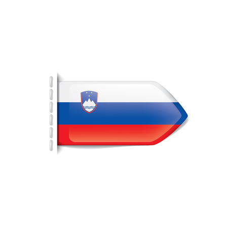 Slovenia national flag, vector illustration on a white backgroundのイラスト素材