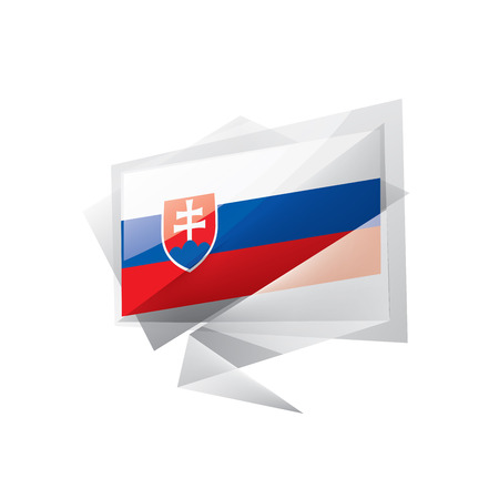 Slovakia national flag, vector illustration on a white backgroundのイラスト素材