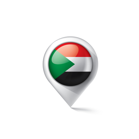 Sudan national flag, vector illustration on a white backgroundのイラスト素材