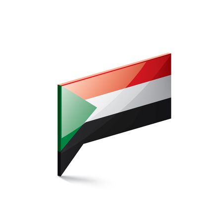 Sudan national flag, vector illustration on a white backgroundのイラスト素材
