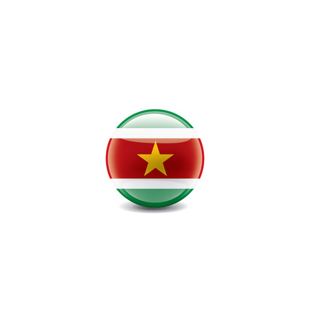 Suriname national flag, vector illustration on a white backgroundのイラスト素材