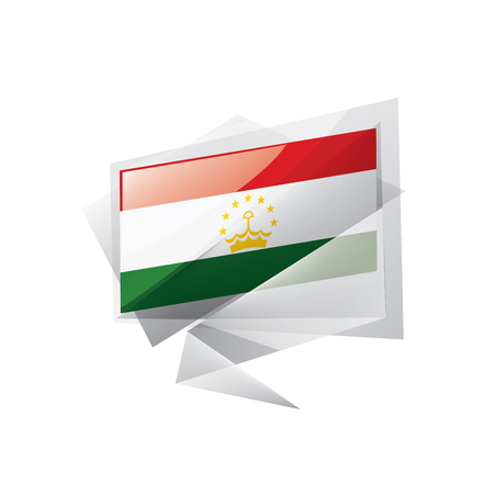 Tajikistan national flag, vector illustration on a white backgroundのイラスト素材